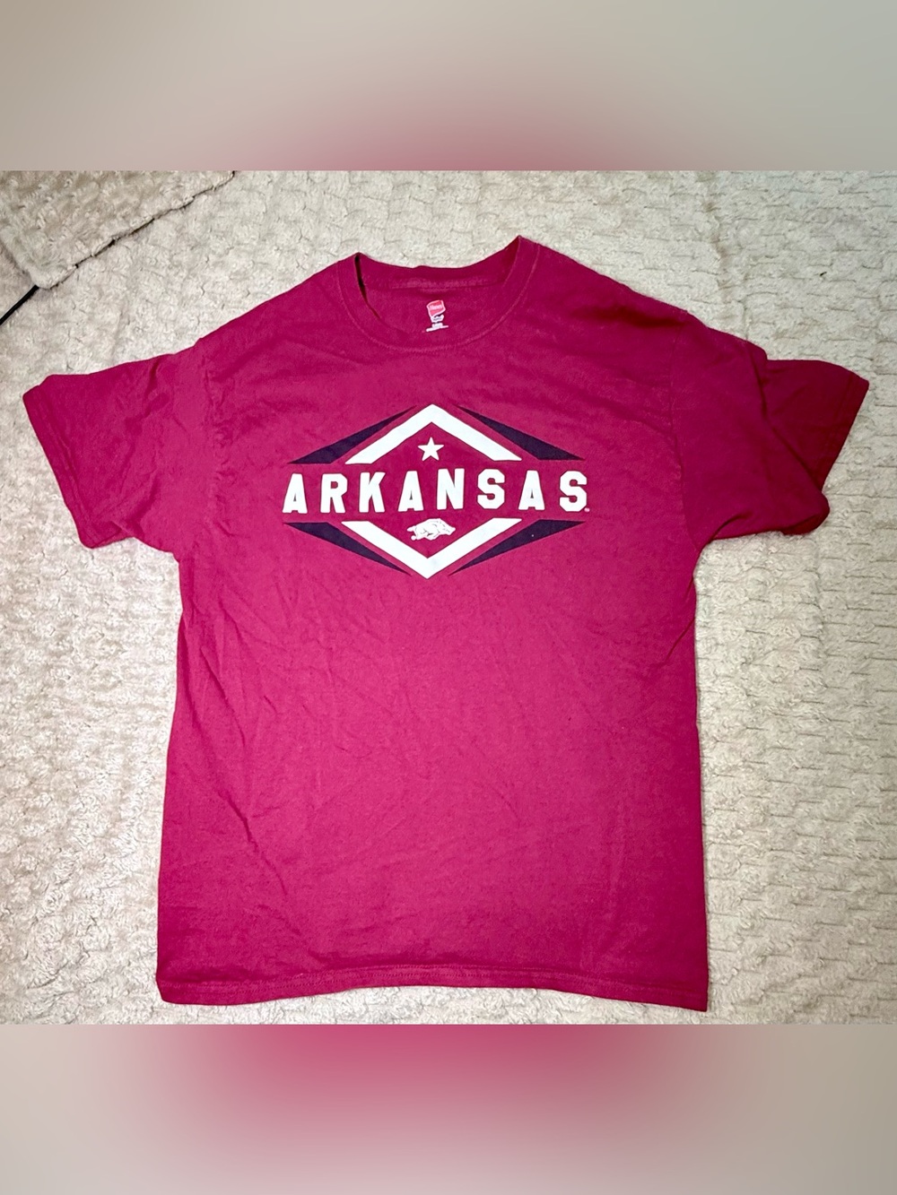 Hanes Arkansas Razorback Tee Graphic Short-Sleeve T-Shirt Sz Large